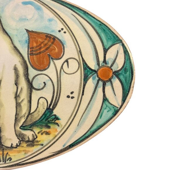Handcrafted Vietri First Stones Cat Oval Ceramic Plaque - Picture 5 of 8